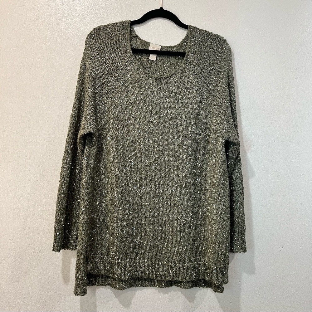 🍄 Chicos Sequin Shine Claire Sweater long sleeve